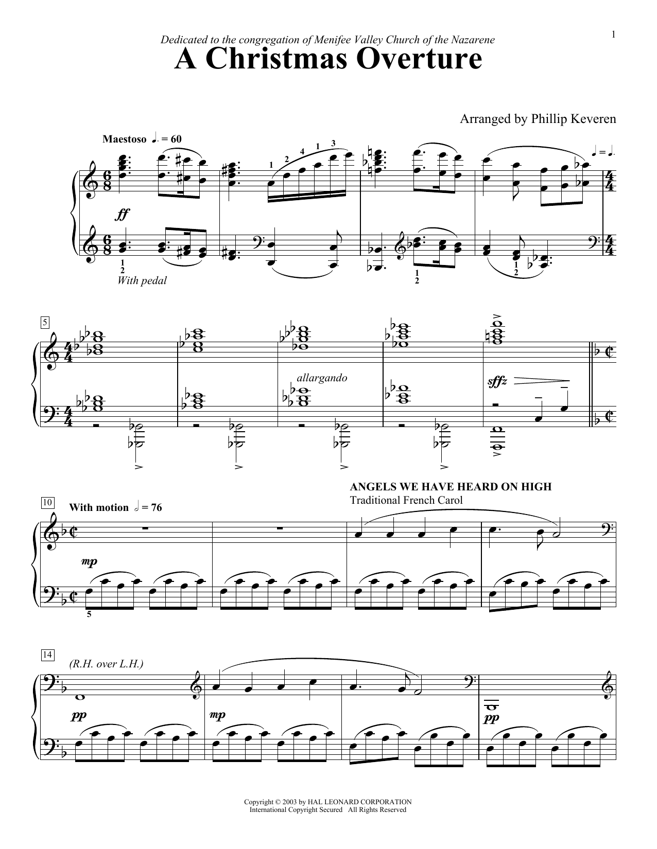 Traditional French Carol A Christmas Overture (arr. Phillip Keveren) Sheet Music Notes & Chords for Piano Solo - Download or Print PDF