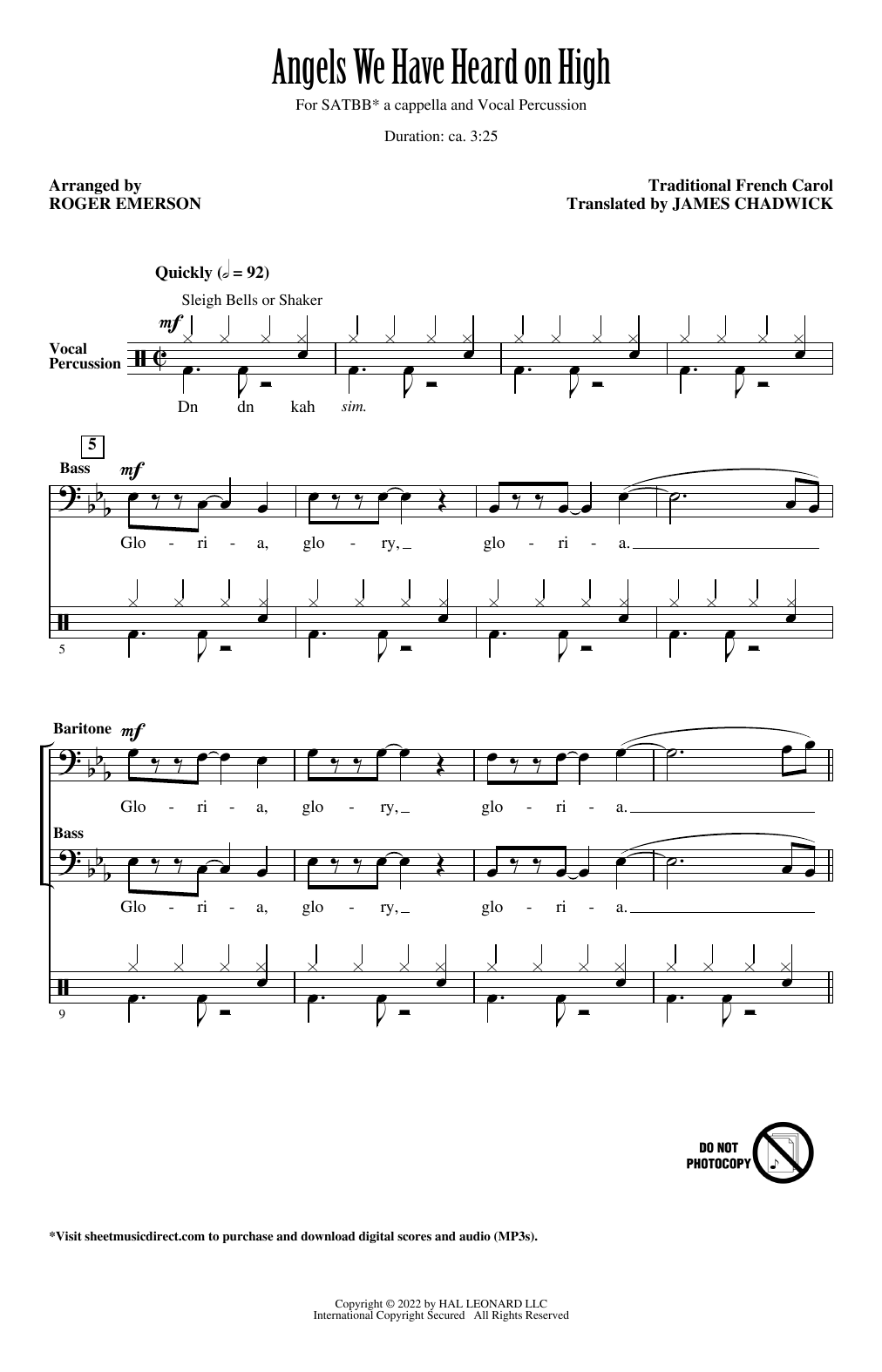 Traditional French Carol Angels We Have Heard On High (arr. Roger Emerson) Sheet Music Notes & Chords for SATB Choir - Download or Print PDF