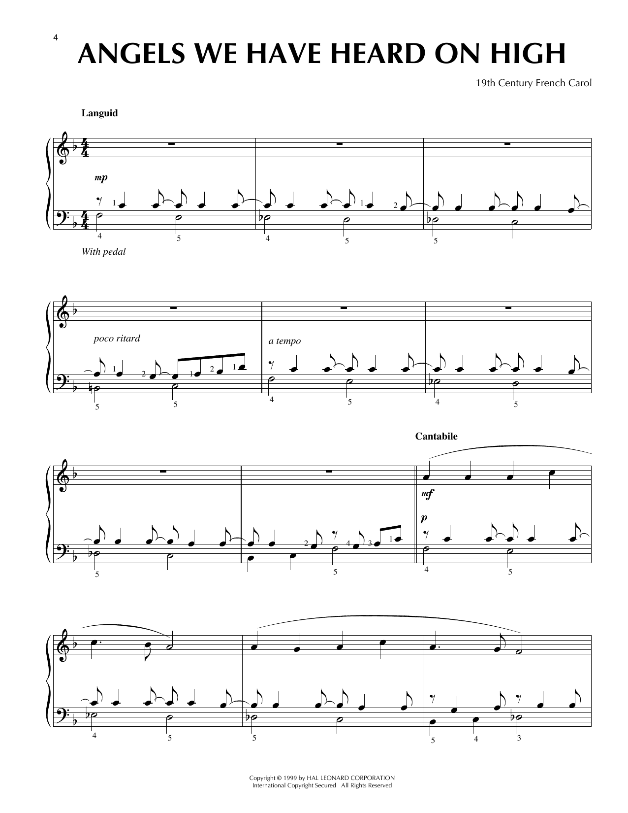 Traditional French Carol Angels We Have Heard On High [Jazz version] (arr. Frank Mantooth) Sheet Music Notes & Chords for Piano Solo - Download or Print PDF