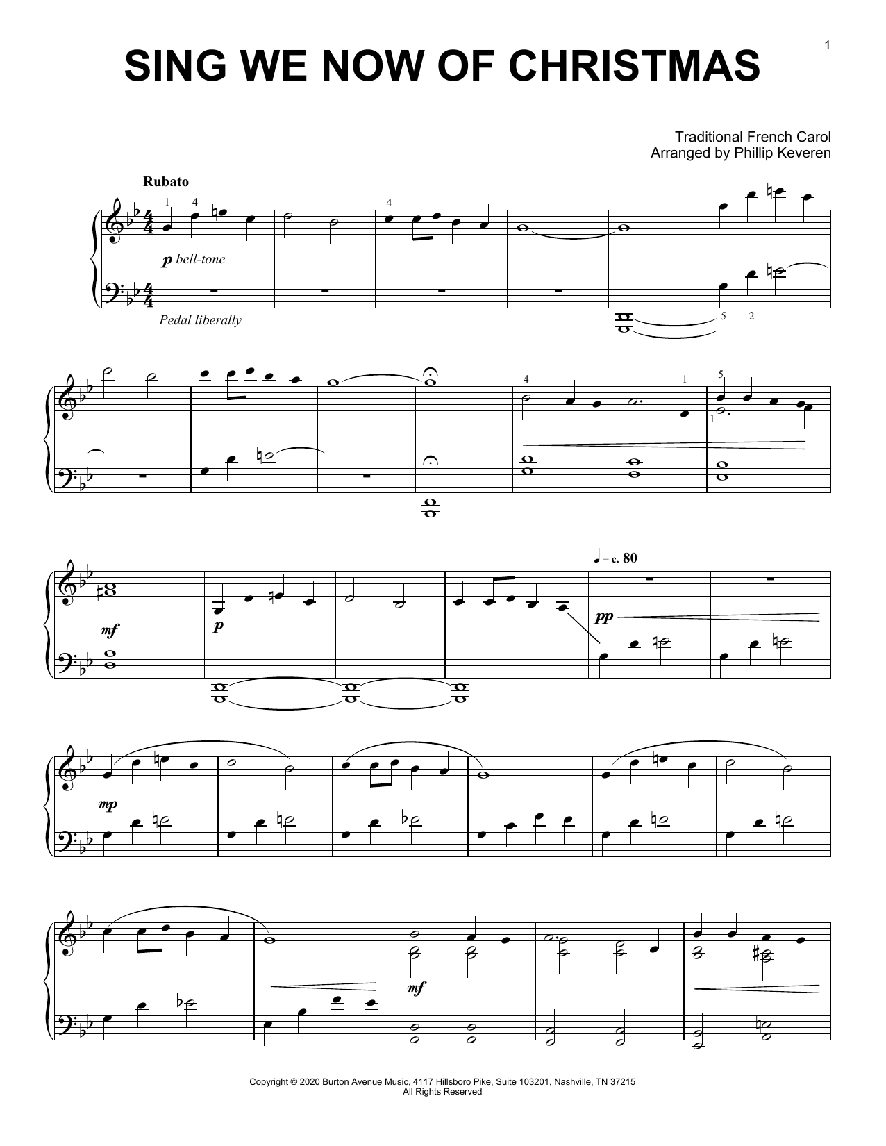 Traditional French Carol Sing We Now Of Christmas (arr. Phillip Keveren) Sheet Music Notes & Chords for Piano Solo - Download or Print PDF