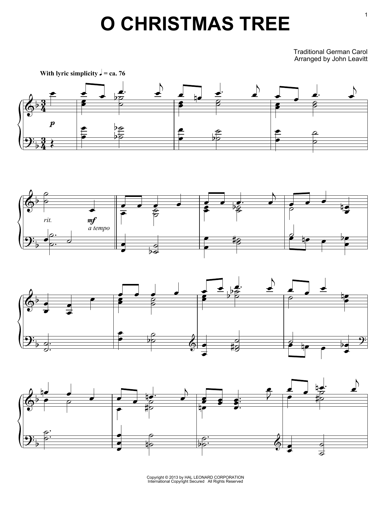 Traditional German Carol O Christmas Tree sheet music notes and chords. Download Printable PDF.