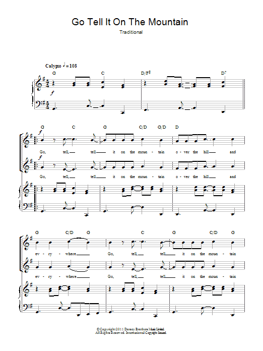 Traditional Go Tell It On The Mountain (arr. Rick Hein) Sheet Music Notes & Chords for 2-Part Choir - Download or Print PDF