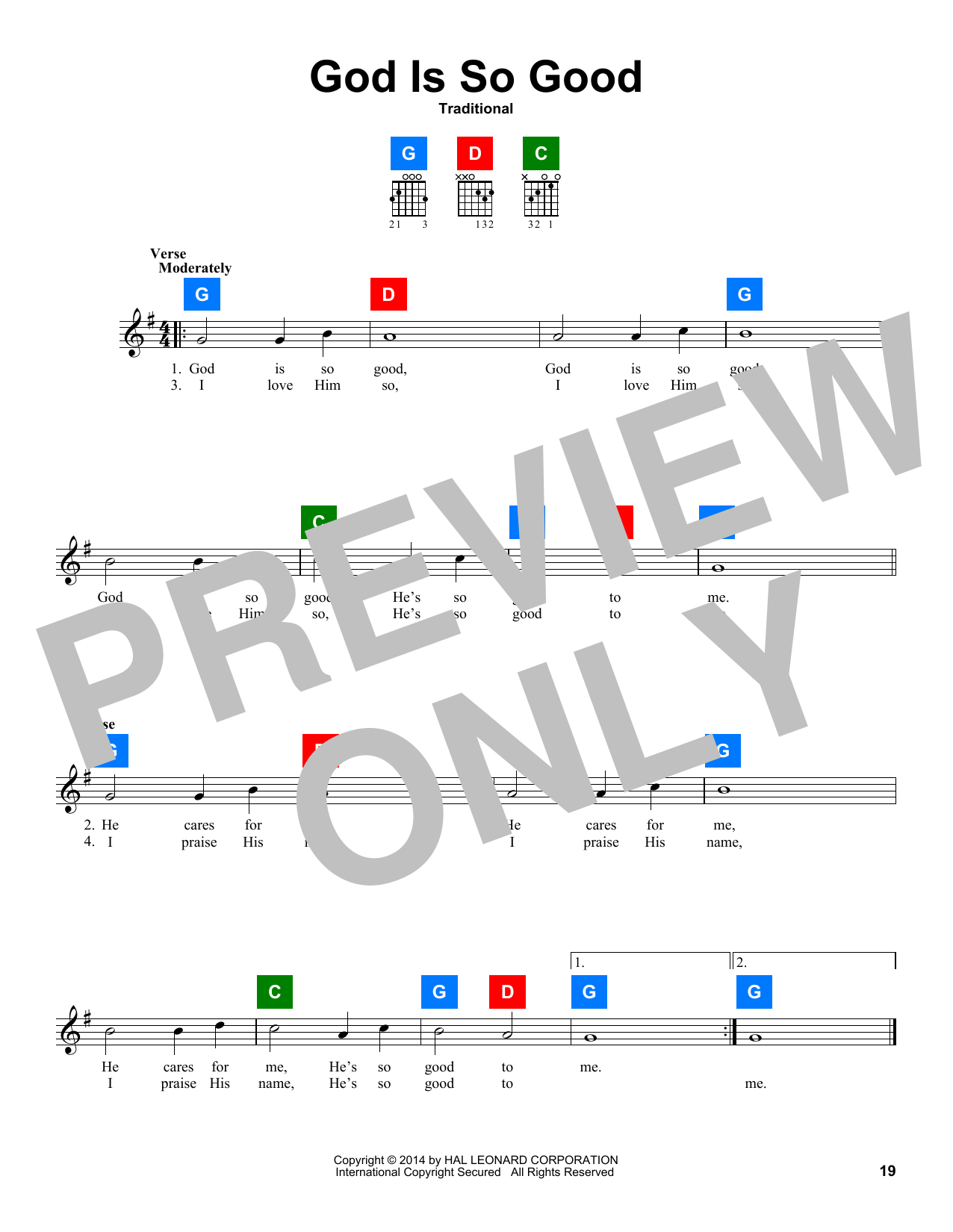 Traditional God Is So Good Sheet Music Notes & Chords for Chord Buddy - Download or Print PDF