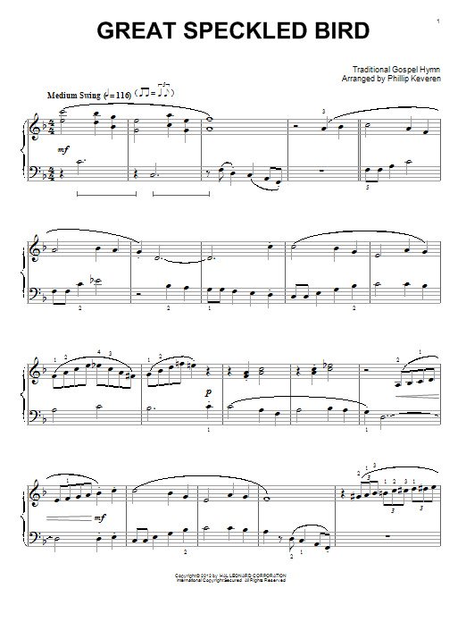 Phillip Keveren Great Speckled Bird Sheet Music Notes & Chords for Piano - Download or Print PDF
