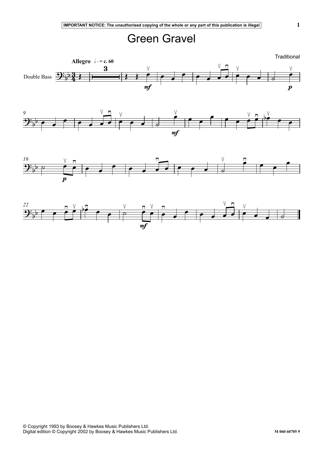 Traditional Green Gravel Sheet Music Notes & Chords for Instrumental Solo - Download or Print PDF