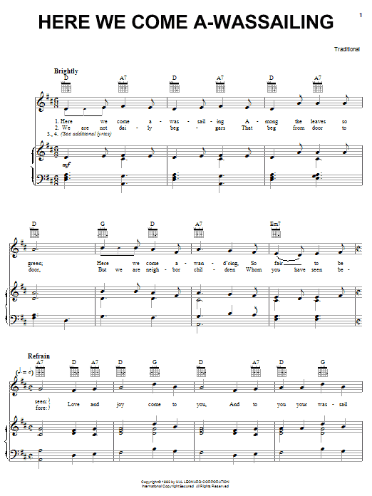 Traditional Here We Come A-Wassailing Sheet Music Notes & Chords for Ukulele - Download or Print PDF