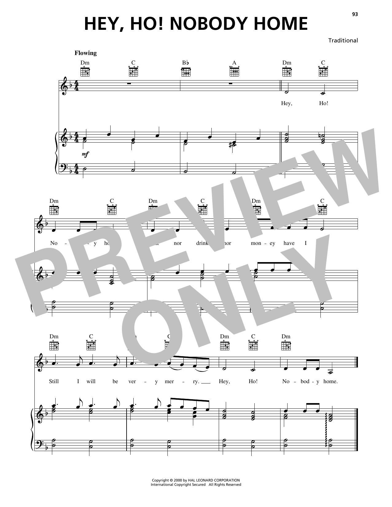 Traditional Hey, Ho! Nobody Home Sheet Music Notes & Chords for Piano, Vocal & Guitar Chords (Right-Hand Melody) - Download or Print PDF Traditional Hey, Ho! Nobody Home Sheet Music Notes & Chords for Piano, Vocal & Guitar Chords (Right-Hand Melody) - Download or Print PDF