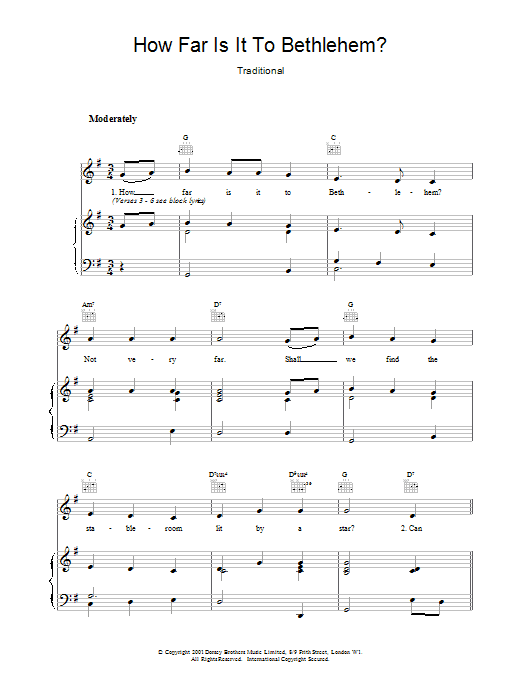 Traditional How Far Is It To Sheet Music Notes & Chords for Piano & Vocal - Download or Print PDF