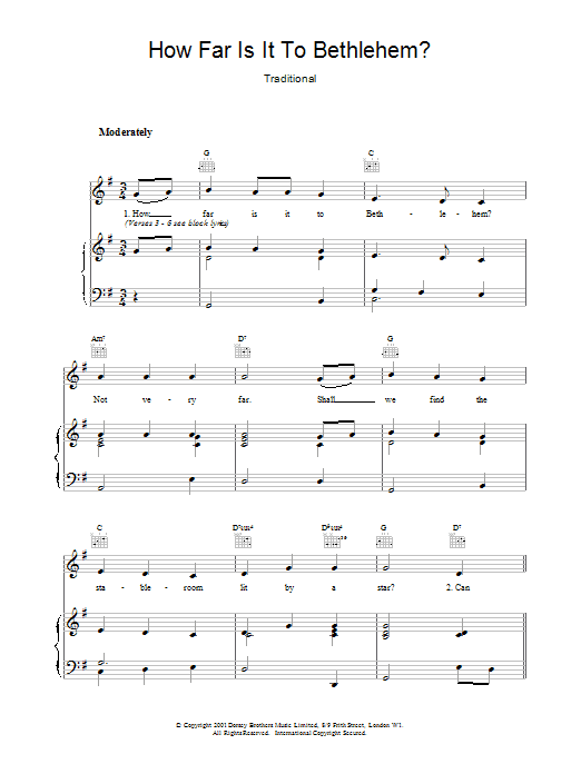 Traditional How Far Is It To sheet music notes and chords. Download Printable PDF.