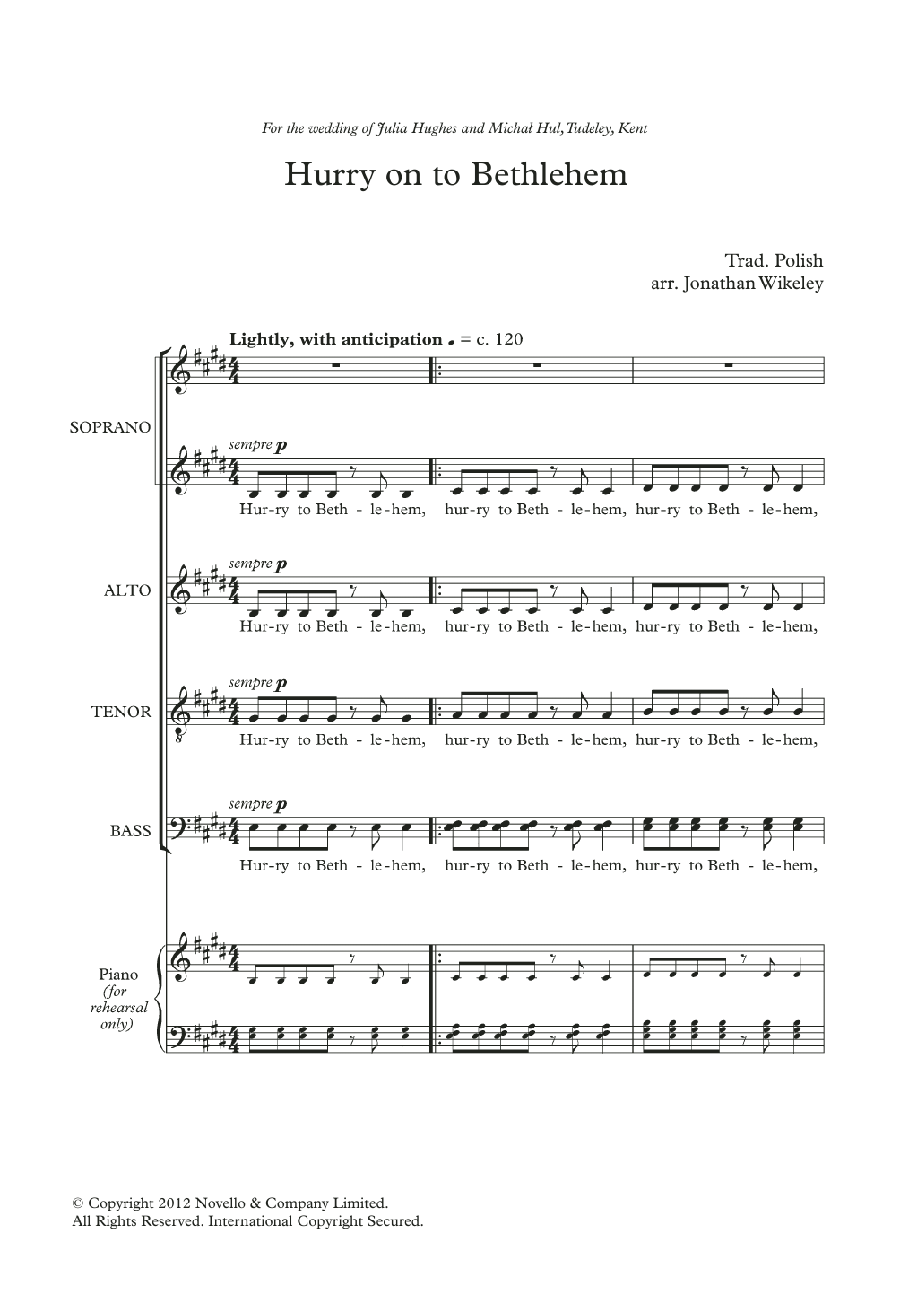 Traditional Hurry On To Bethlehem (arr. Jonathan Wikeley) Sheet Music Notes & Chords for SATB Choir - Download or Print PDF
