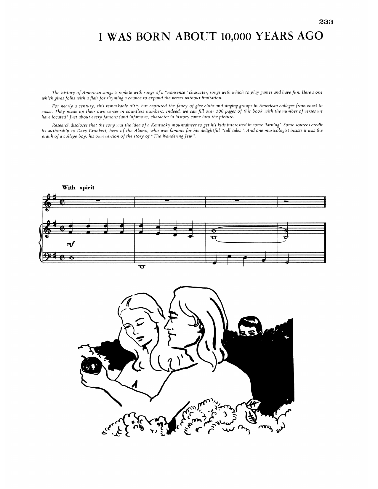 Traditional I Was Born About 10,000 Years Ago Sheet Music Notes & Chords for Piano, Vocal & Guitar Chords (Right-Hand Melody) - Download or Print PDF