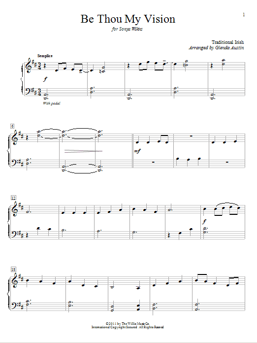 Mary E. Byrne Be Thou My Vision Sheet Music Notes & Chords for Educational Piano - Download or Print PDF