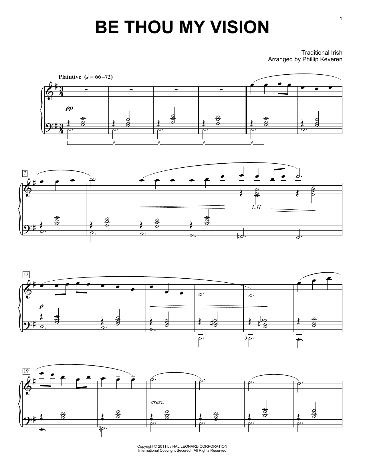 Traditional Irish Be Thou My Vision [Classical version] (arr. Phillip Keveren) Sheet Music Notes & Chords for Easy Piano - Download or Print PDF