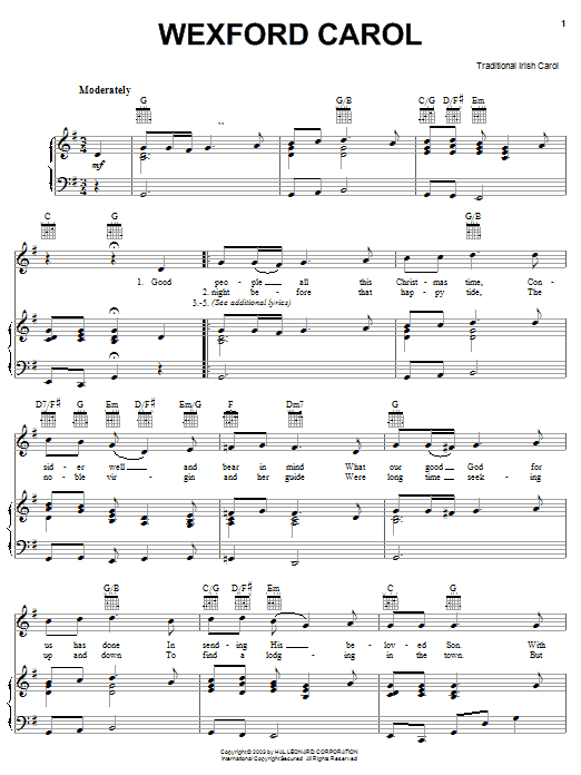 Traditional Irish Carol Wexford Carol Sheet Music Notes & Chords for Ukulele with strumming patterns - Download or Print PDF