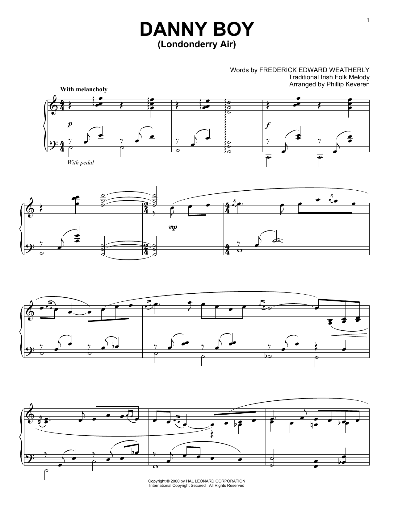 Phillip Keveren Danny Boy Sheet Music Notes & Chords for Piano Solo - Download or Print PDF