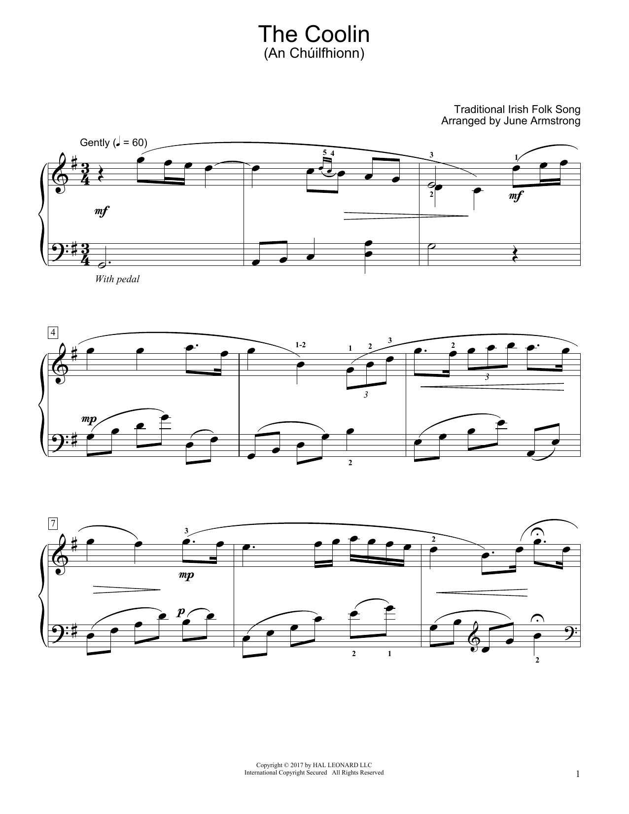 Traditional Irish Folk Song The Coolin (An Chúilfhionn) (arr. June Armstrong) Sheet Music Notes & Chords for Educational Piano - Download or Print PDF