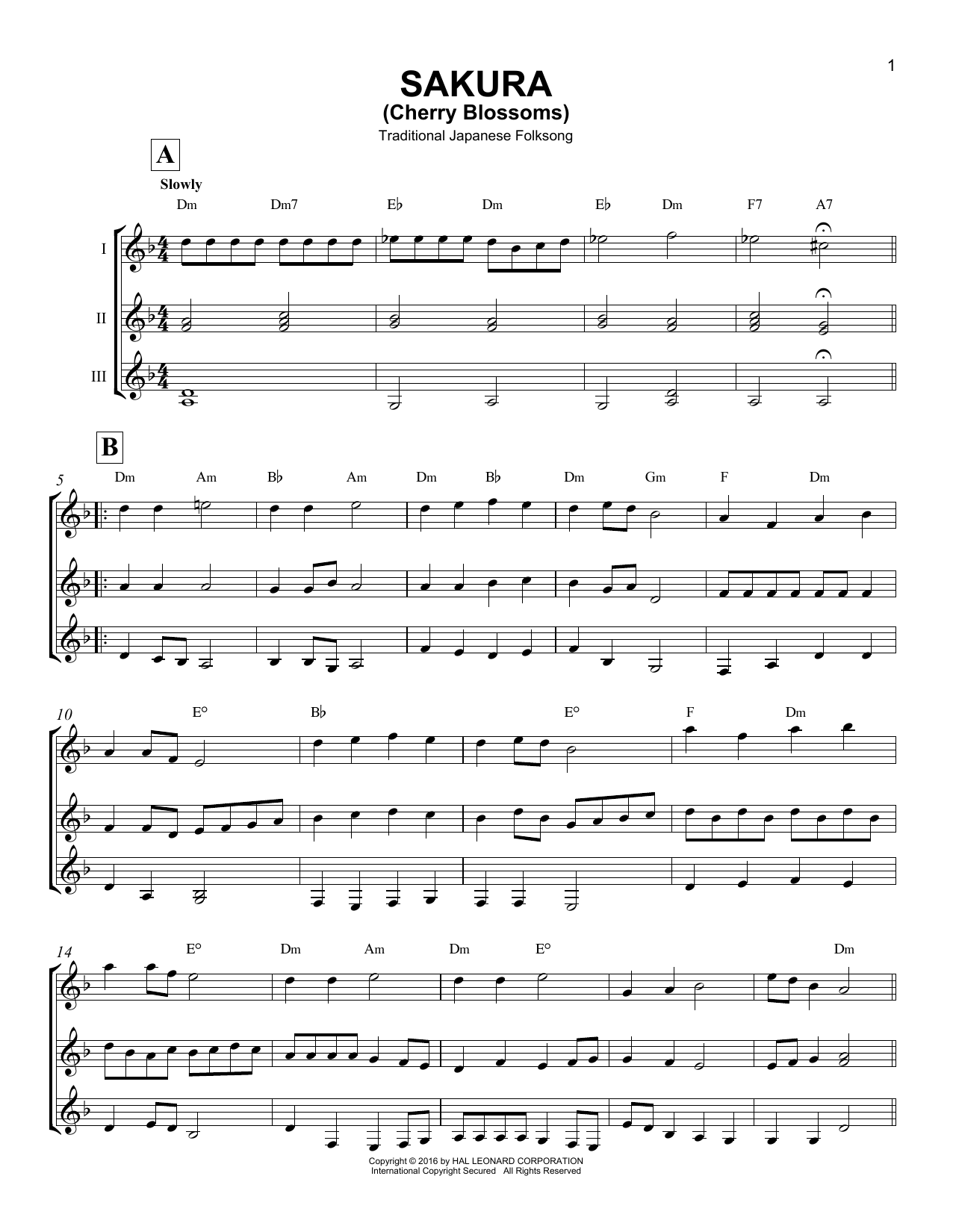 Traditional Japanese Folk Song Sakura (Cherry Blossoms) Sheet Music Notes & Chords for Super Easy Piano - Download or Print PDF