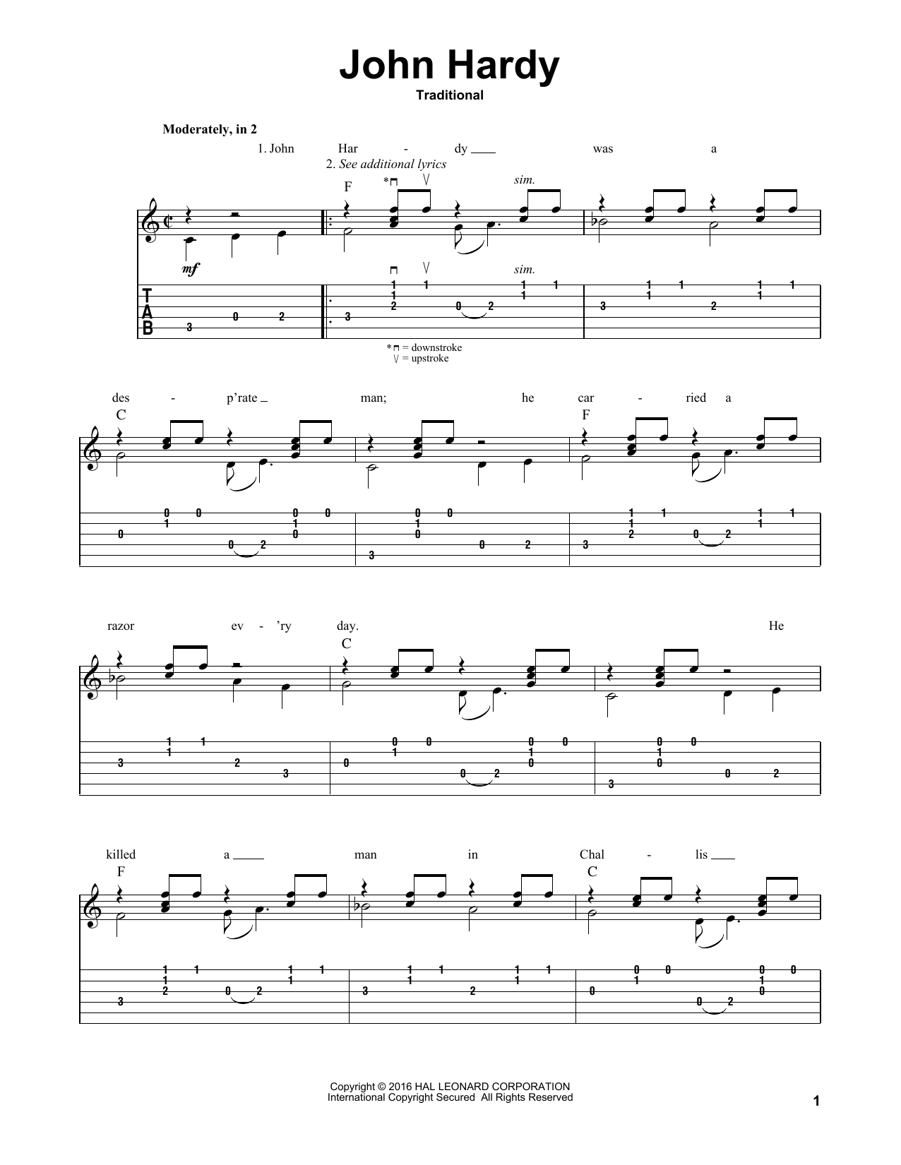 Mark Phillips John Hardy Sheet Music Notes & Chords for Guitar Tab - Download or Print PDF