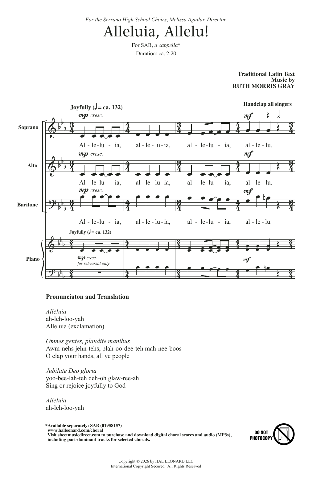Traditional Latin Text Alleluia, Allelu! Sheet Music Notes & Chords for SAB Choir - Download or Print PDF