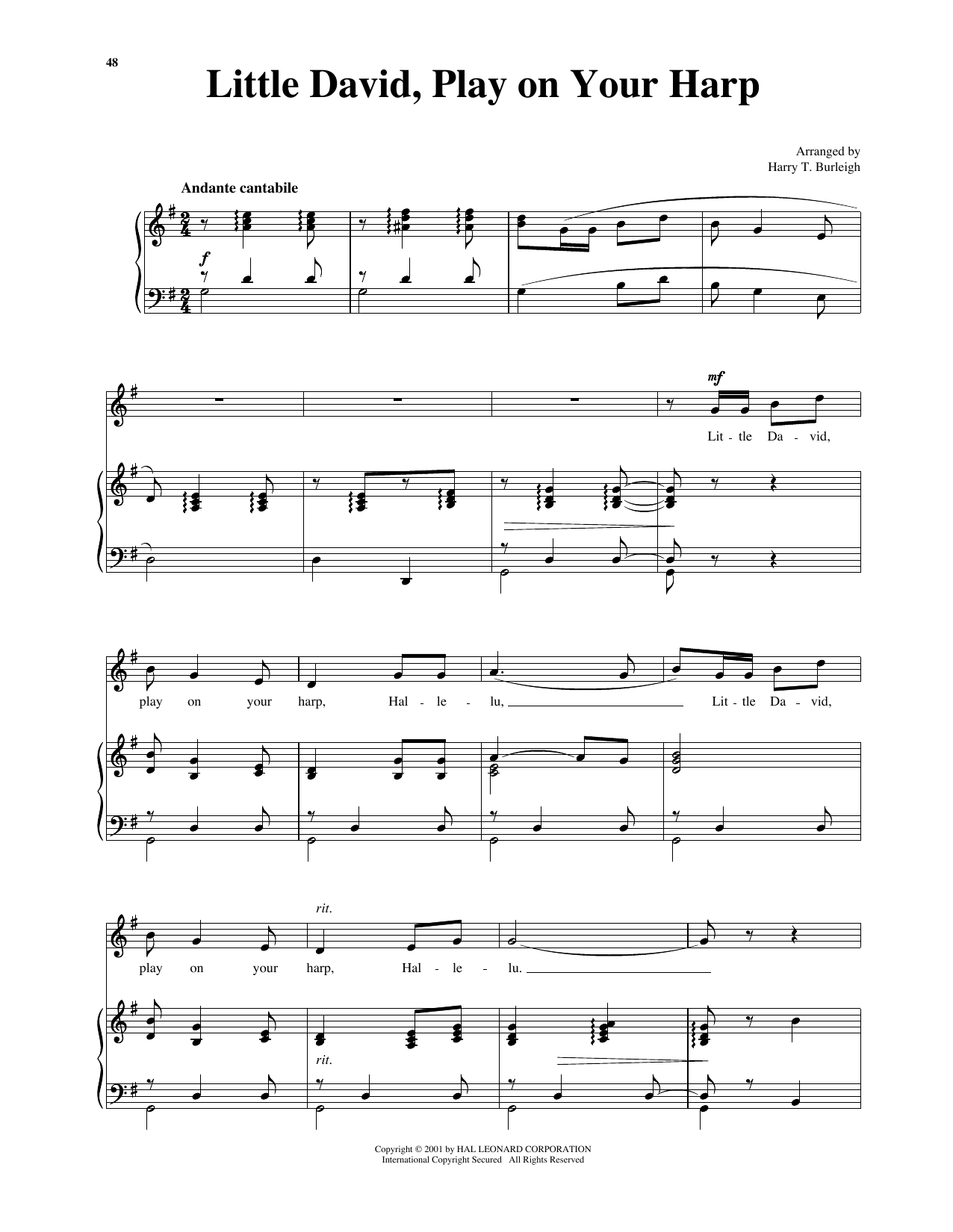 Traditional Little David, Play On Your Harp (arr. Richard Walters) (High Voice) Sheet Music Notes & Chords for Piano & Vocal - Download or Print PDF