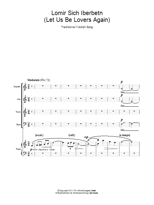 Traditional Lomir Sich Iberbetn (Let Us Be Lovers Again) Sheet Music Notes & Chords for SATB - Download or Print PDF
