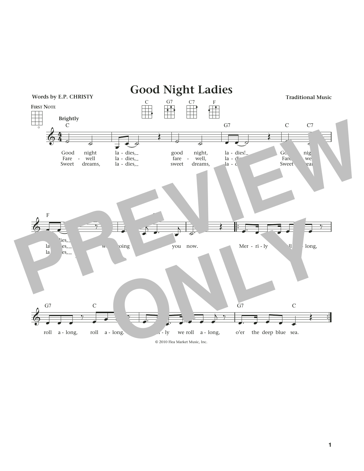 Traditional Music Good Night Ladies (from The Daily Ukulele) (arr. Liz and Jim Beloff) Sheet Music Notes & Chords for Ukulele - Download or Print PDF