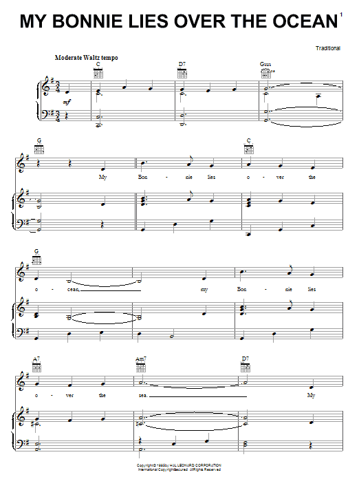 Traditional My Bonnie Lies Over The Ocean Sheet Music Notes & Chords for Ukulele - Download or Print PDF