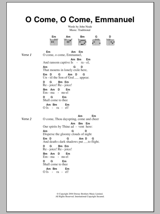 Christmas Carol O Come, O Come, Emmanuel Sheet Music Notes & Chords for Beginner Piano - Download or Print PDF