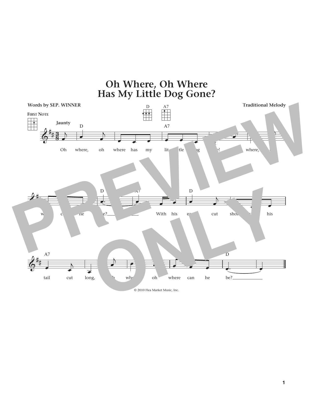 Traditional Oh Where, Oh Where Has My Little Dog Gone (from The Daily Ukulele) (arr. Liz and Jim Beloff) Sheet Music Notes & Chords for Ukulele - Download or Print PDF