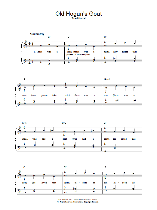 Traditional Old Hogan's Goat Sheet Music Notes & Chords for Easy Guitar Tab - Download or Print PDF