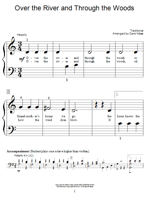 Traditional Over The River And Through The Woods Sheet Music Notes & Chords for Ukulele - Download or Print PDF