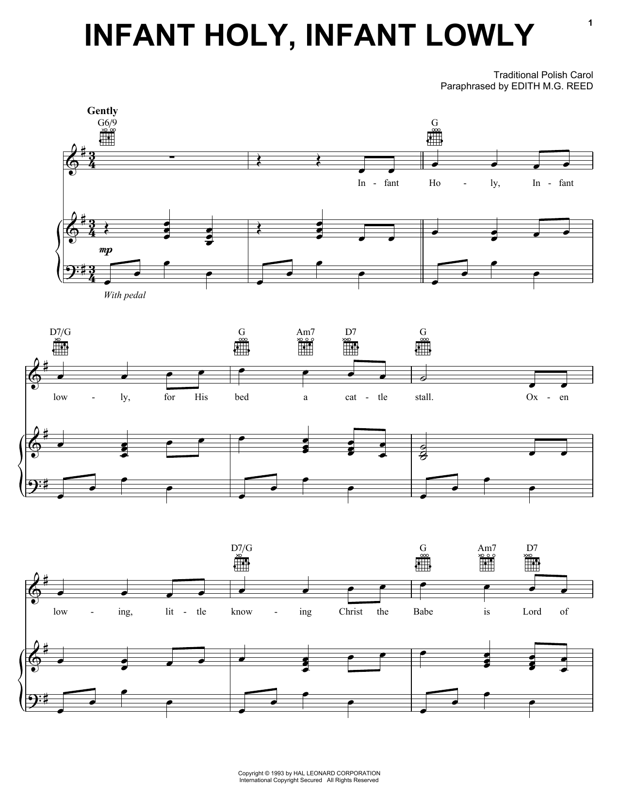 Traditional Polish Carol Infant Holy, Infant Lowly Sheet Music Notes & Chords for Clarinet and Piano - Download or Print PDF