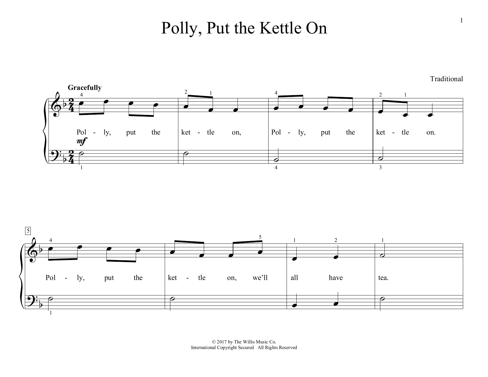 Traditional Polly, Put The Kettle On (arr. Christopher Hussey) Sheet Music Notes & Chords for Educational Piano - Download or Print PDF