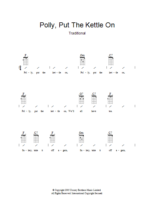 Traditional Nursery Rhyme Polly Put The Kettle On Sheet Music Notes & Chords for 5-Finger Piano - Download or Print PDF