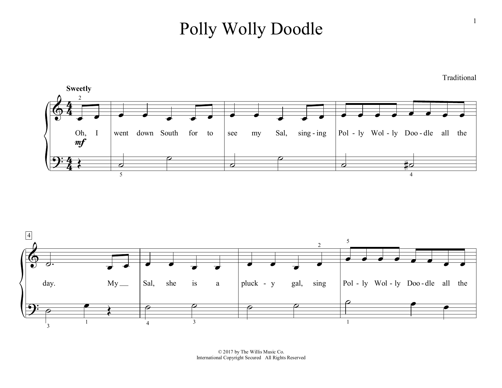 Traditional Polly Wolly Doodle (arr. Christopher Hussey) Sheet Music Notes & Chords for Educational Piano - Download or Print PDF
