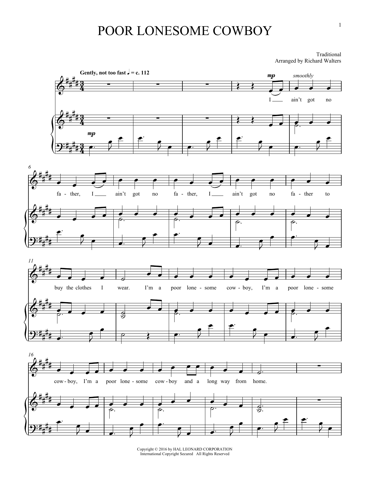 Traditional Poor Lonesome Cowboy Sheet Music Notes & Chords for Piano & Vocal - Download or Print PDF