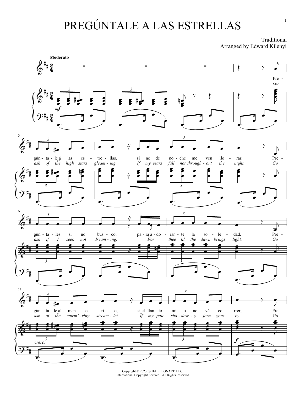 Traditional Pregúntale a las Estrellas Sheet Music Notes & Chords for Piano & Vocal - Download or Print PDF