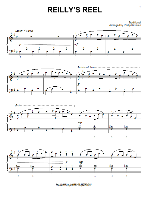 Phillip Keveren Reilly's Reel Sheet Music Notes & Chords for Piano - Download or Print PDF