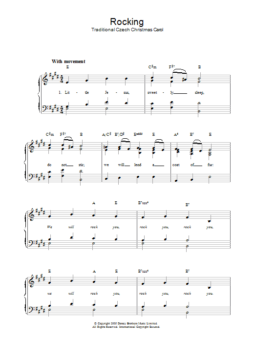 Christmas Carol Little Jesus (Rocking Carol) Sheet Music Notes & Chords for Lyrics & Chords - Download or Print PDF