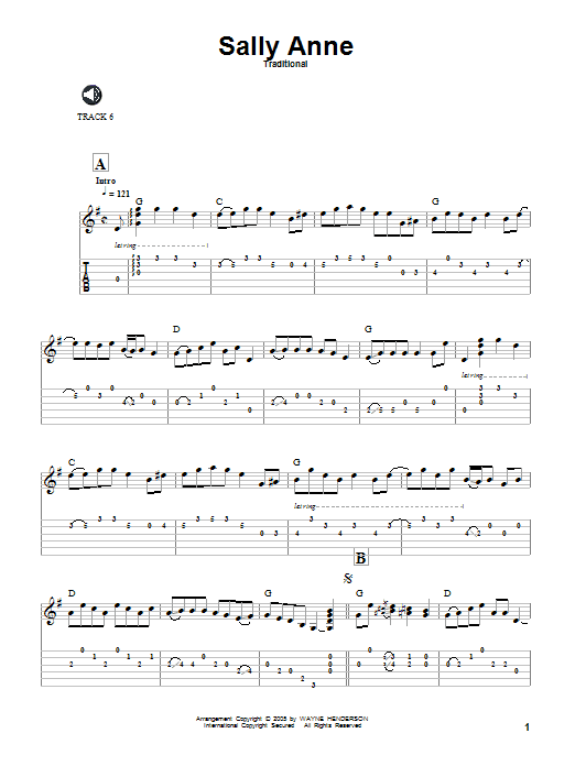 Traditional Sally Ann Sheet Music Notes & Chords for Guitar Tab - Download or Print PDF