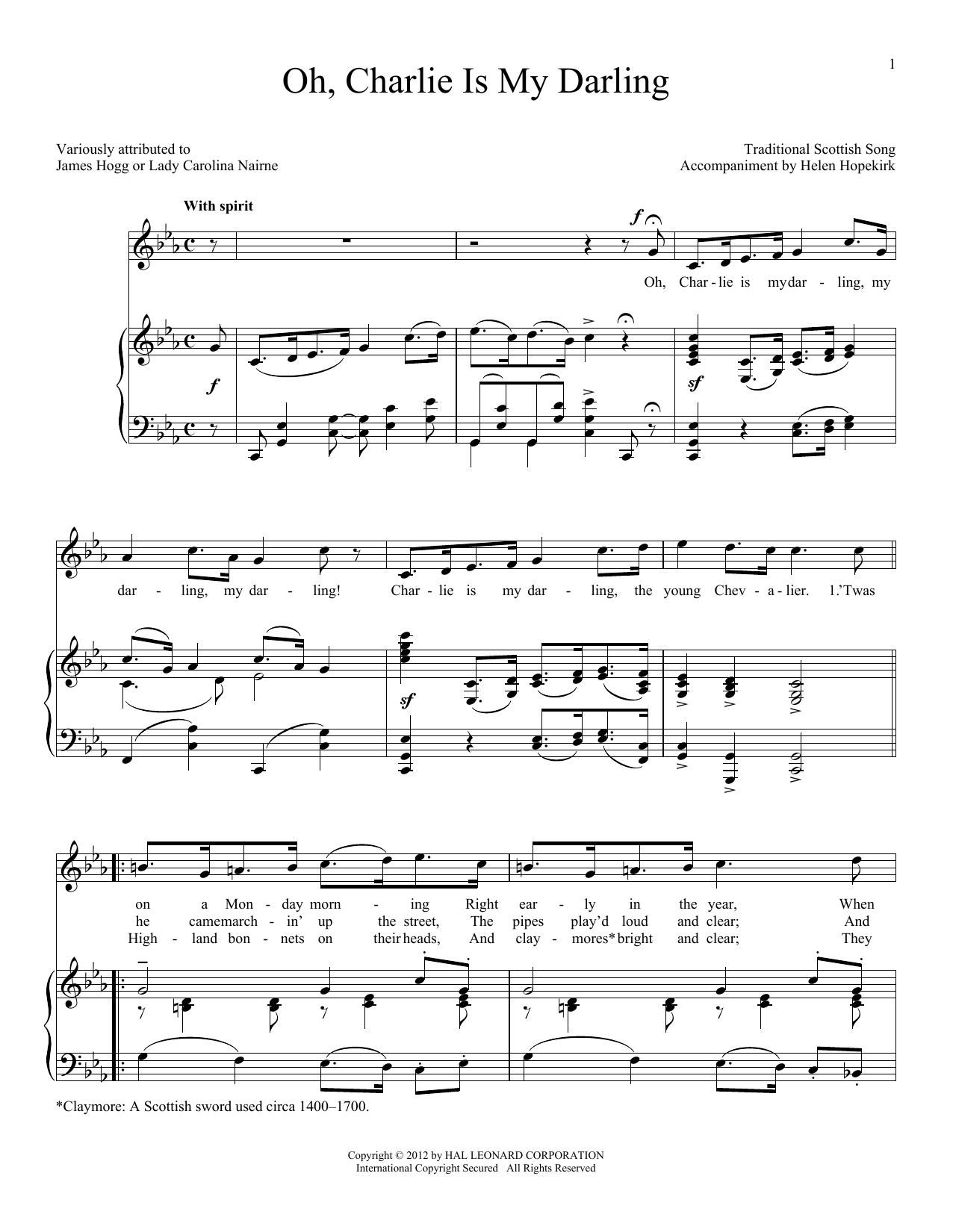 Traditional Scottish Song Oh, Charlie Is My Darling Sheet Music Notes & Chords for Vocal Duet - Download or Print PDF