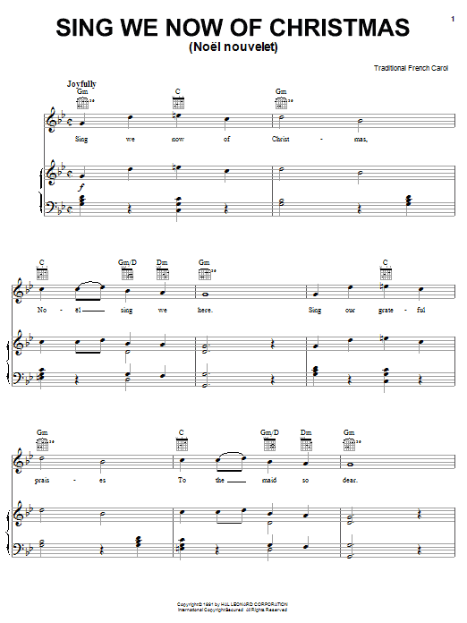 Traditional Sing We Now Of Christmas Sheet Music Notes & Chords for Educational Piano - Download or Print PDF