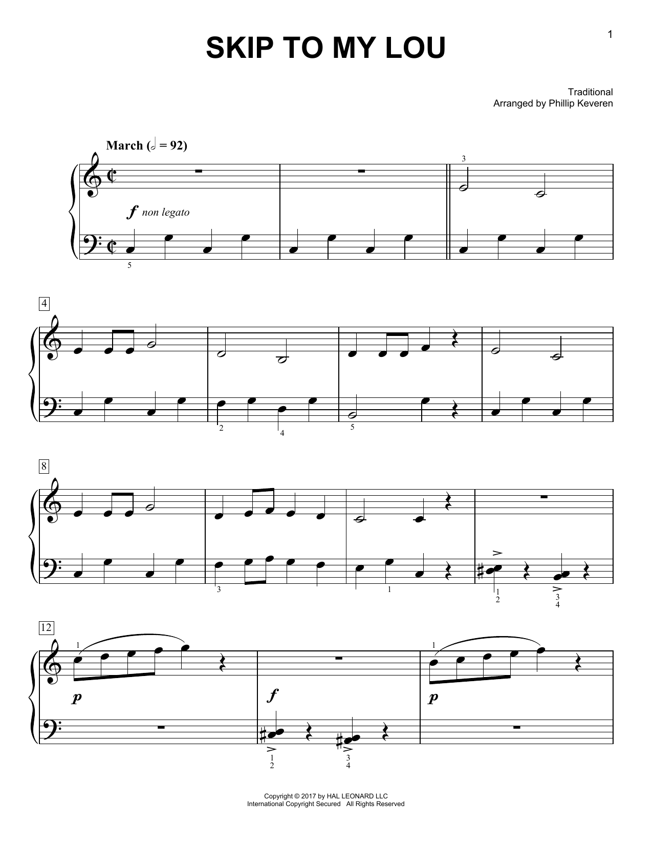 Traditional Skip To My Lou [Classical version] (arr. Phillip Keveren) Sheet Music Notes & Chords for Easy Piano - Download or Print PDF