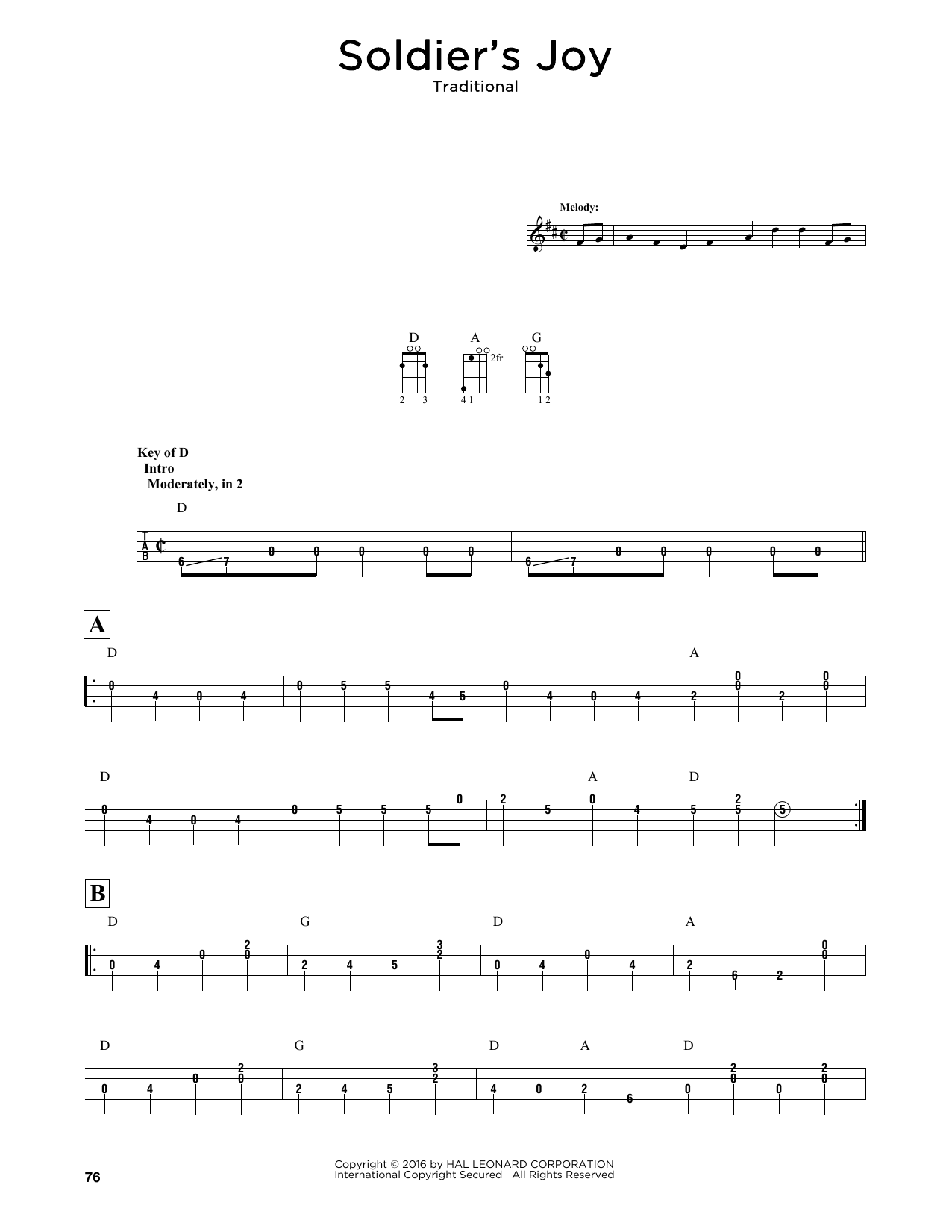 Traditional Soldier's Joy (arr. Fred Sokolow) Sheet Music Notes & Chords for Solo Guitar Tab - Download or Print PDF