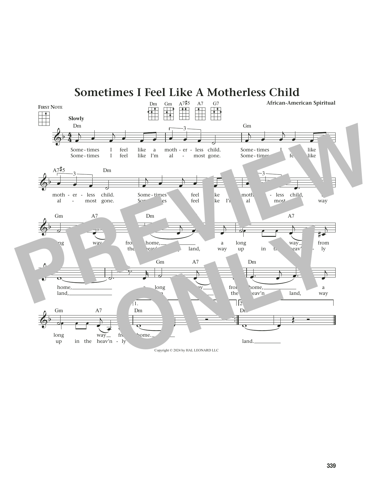 Traditional Sometimes I Feel Like A Motherless Child (from The Daily Ukulele) (arr. Jim Beloff) Sheet Music Notes & Chords for Ukulele - Download or Print PDF