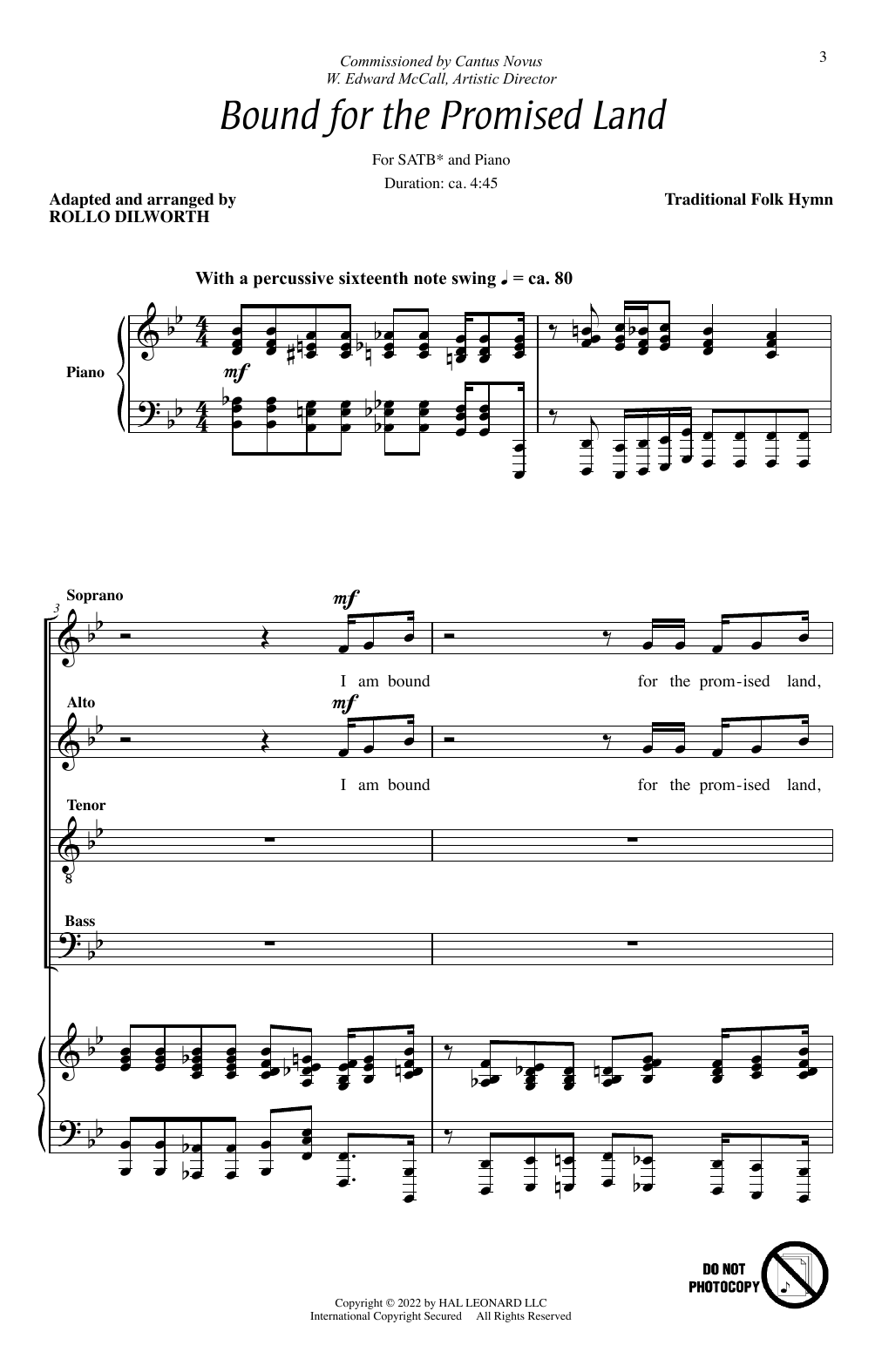 Traditional Spiritual Bound For The Promised Land (arr. Rollo Dilworth) Sheet Music Notes & Chords for SATB Choir - Download or Print PDF