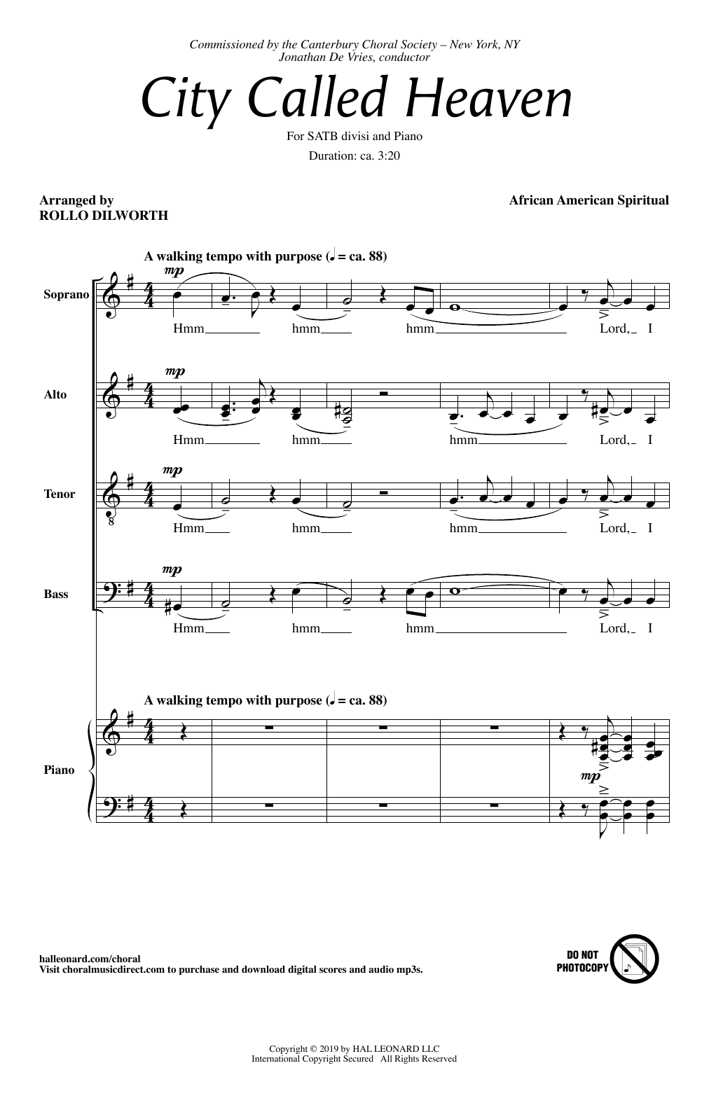 Traditional Spiritual City Called Heaven (arr. Rollo Dilworth) Sheet Music Notes & Chords for SATB Choir - Download or Print PDF