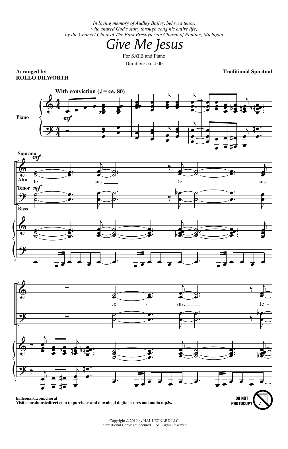 Traditional Spiritual Give Me Jesus (arr. Rollo Dilworth) Sheet Music Notes & Chords for SATB Choir - Download or Print PDF
