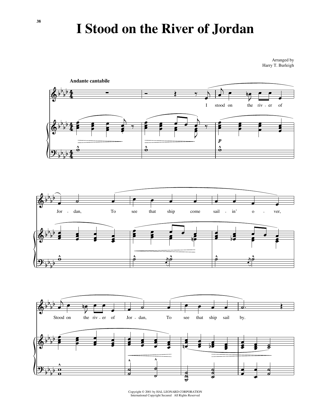 Traditional Spiritual I Stood On The River Of Jordan (arr. Richard Walters) (High Voice) Sheet Music Notes & Chords for Piano & Vocal - Download or Print PDF