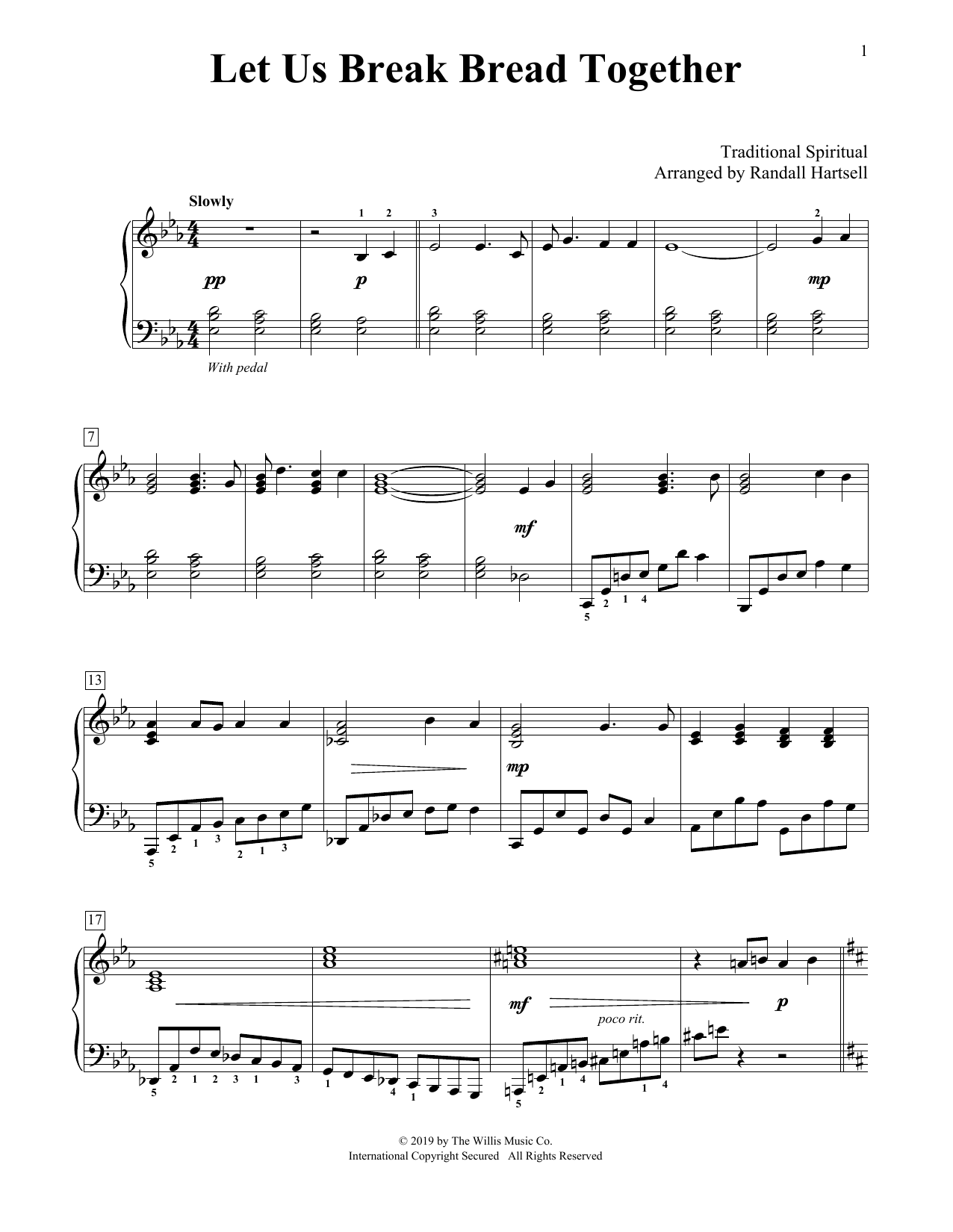Traditional Spiritual Let Us Break Bread Together (arr. Randall Hartsell) Sheet Music Notes & Chords for Educational Piano - Download or Print PDF